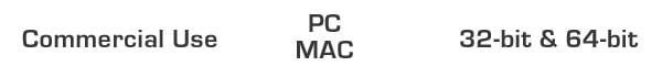 Commercial Use PC MAC 32-bit & 64-bit